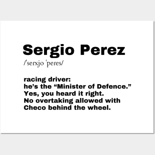 Sergio Perez F1 T-shirt, Formula 1, dictionary definition Posters and Art